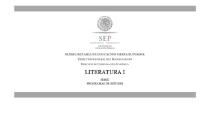 Programa de Literatura I - Dirección General del Bachillerato