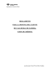 Defensa del Cliente - Caja Rural de Zamora