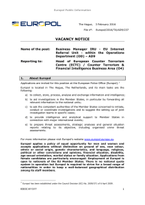 vacancy notice - Europol