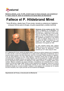Fallece el P. Hildebrand Miret