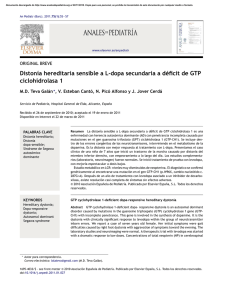Distonía hereditaria sensible a L-dopa secundaria a déficit de GTP