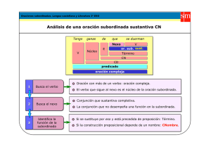 Análisis de una oración subordinada sustantiva CN