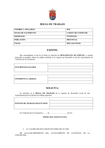 bolsa de trabajo expone: solicita - Ayuntamiento de Valencina de la