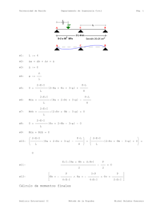Cсlculo de momentos finales