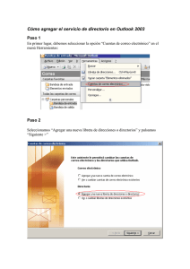 Cómo agregar el servicio de directorio en Outlook 2003