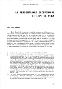 la personalidad excepcional de`lope de vega