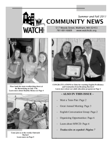 WATCH Newsletter Summer/Fall 2011