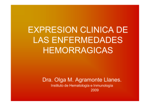EXPRESION CLINICA DE LAS ENFERMEDADES HEMORRAGICAS