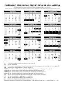 calendario 2016-2017 del distrito escolar de beaverton