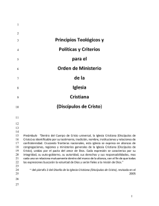 Principios Teológicos, Políticas y Criterios para