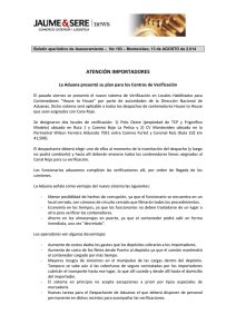 Nr. 103 La Aduana presentó su plan para los Centros de Verificación