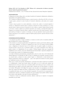 Informe 22/11, de 15 de diciembre de 2012. “Efectos de la