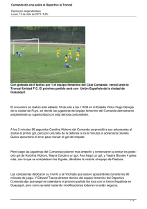 Cumanda dio una paliza al Deportivo la Troncal