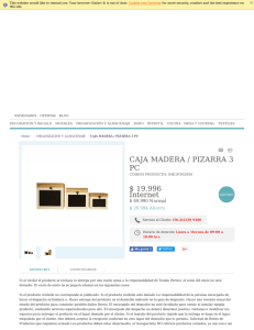 CAJA MADERA / PIZARRA 3 PC $ 49.990 Internet