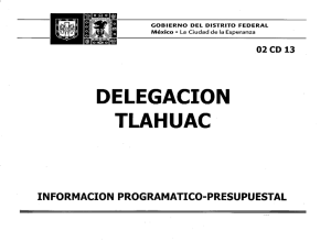 Delegación Tláhuac. - Secretaría de Finanzas del Distrito Federal