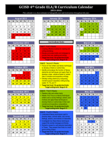 GCISD 4th Grade ELA/R Curriculum Calendar