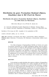 Distribution du genre Prosimulium Roubaud