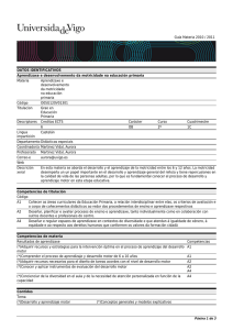 Guía Materia 2010 / 2011 DATOS IDENTIFICATIVOS Aprendizaxe e