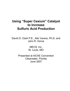 Using “Super Cesium” Catalyst to Increase - AIChE