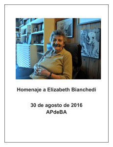 Homenaje a Elizabeth Bianchedi 30 de agosto de 2016 APdeBA