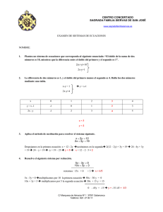 Resolución de examen de sistemas de ecuaciones
