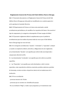 Reglamento General de Prensa del Club Atlético Nueva Chicago.