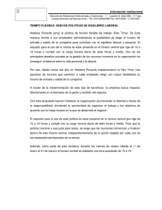 Información institucional TIEMPO FLEXIBLE: NUEVAS POLITICAS