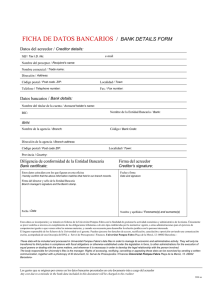 Ficha de datos bancarios / Bank details form