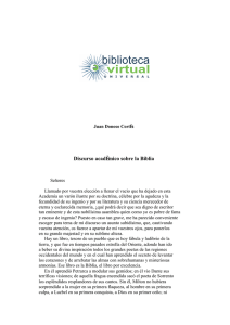 Discurso académico sobre la Biblia