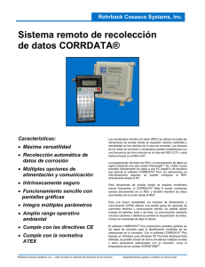 Sistema remoto de recolección de datos CORRDATA® Características