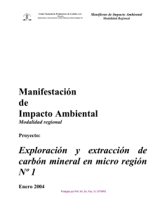 “Exploración y Extracción de Carbón Mineral en la micro región 1”