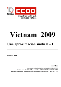 Vietnam 2009 Una aproximación sindical – I Octubre - Fiteqa-CCOO