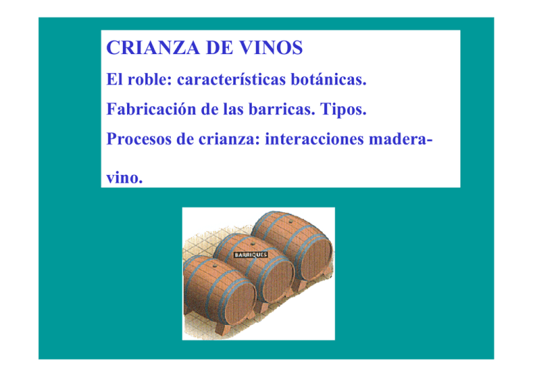 CRIANZA DE VINOS