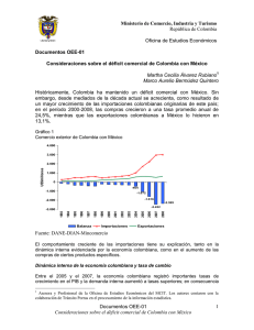 Consideraciones sobre el déficit comercial de Colombia con México