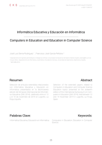 Informática Educativa y Educación en Informática = Computers in
