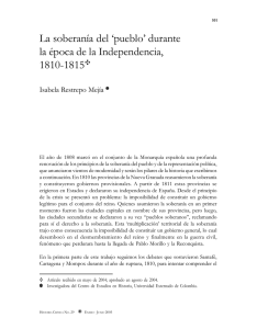 La soberanía del `pueblo` durante la época de la Independencia