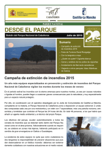 Boletín Informativo del Parque Nacional de Cabañeros. Julio 2015