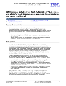IBM Rational Solution for Test Automation V8.5 ofrece una