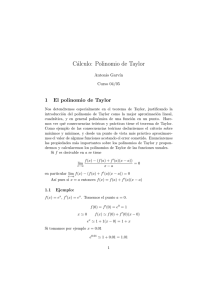 Cálculo: Polinomio de Taylor