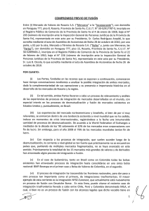 COMPROMISO PREVIO DE FUSIÓN : Entre (i) Mercado de Valores