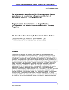 Caracterización biopsicosocial del consumo de drogas que afectan