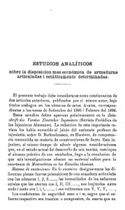 sobre la disposicion mas económica de armaduras articuladas i