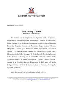 Resolución No. 9-2009 - Observatorio Judicial Dominicano