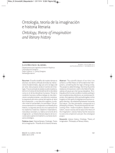 Ontología, teoría de la imaginación e historia literaria Ontology
