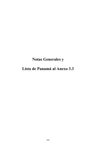Notas Generales y Lista de Panamá al Anexo 3.3