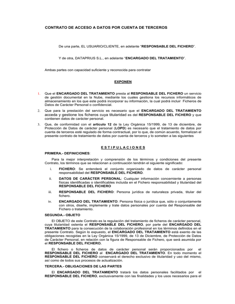 Contrato De Tratamiento De Datos 8072