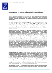 Semblanzas de Elytis, Milosz, Golding y Mahfuz