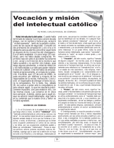 Vocación y misión del intelectual católico