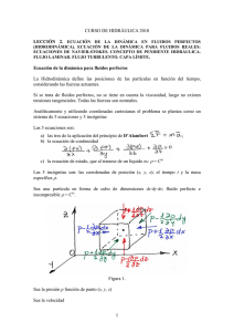 1 CURSO DE HIDRÁULICA 2010 Ecuación de la dinámica