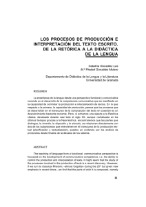 los procesos de producción e interpretación del texto escrito. de la